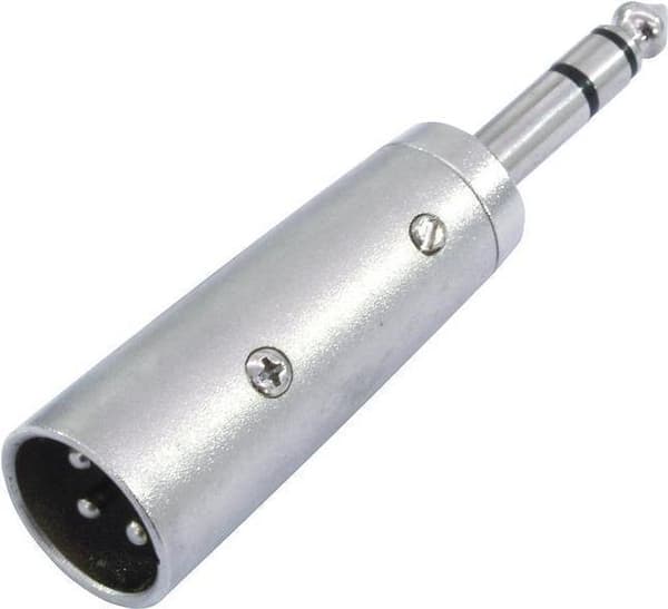 Omnitronic 30226455 XLR-adapter [1x XLR-stik 3-benet - 1x jackstik 6,3 mm (stereo)] sølv (30226455)