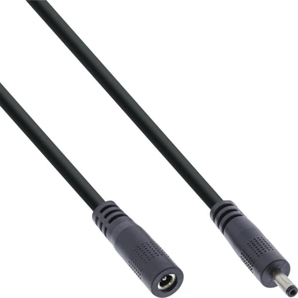 InLine DC-förlängningskabel - DC-kontakt/-uttag 3,5x1,35 mm - AWG18 - svart 5m (26905I)