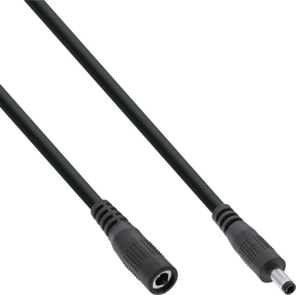 InLine DC-förlängningskabel - DC-kontakt/-uttag 4,0x1,7mm - AWG 18 - svart 5m (26905C)