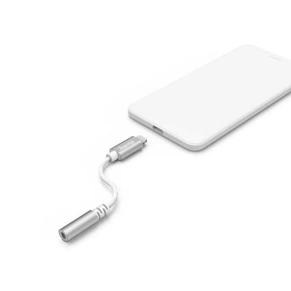 Hama Aux Adapter Lightning - 3,5 mm jack-stik, hvid (00201523)