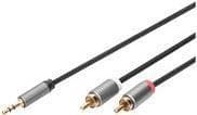 DIGITUS - Lydkabel - RCA Han til Stereo Mini Jack Han - 1,8 m - Sort