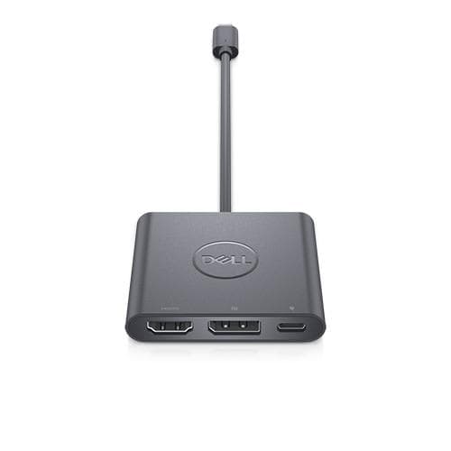 Dell Adapter USB-C till HDMI/DP med Power Pass-Through - Videoadapter - 24-stifts USB-C hane till HDMI, DisplayPort, USB-C (endast ström) hona - 18 cm