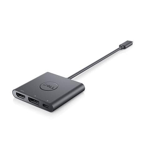 Dell Adapter USB-C till HDMI/DP med Power Pass-Through - Videoadapter - 24-stifts USB-C hane till HDMI, DisplayPort, USB-C (endast ström) hona - 18 cm