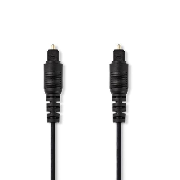 Optisk ljudkabel | TosLink Hane | TosLink Hane | 1.00 m | Rund | PVC | Svart | Tag