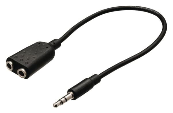 Valueline VLAB22100B02 Jack Stereo Audio Splitter-kabel 3,5 mm hane - 2x 3,5 mm hona 0,20 M svart