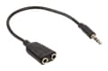 Miniatyrbild 2 av 3: Valueline VLAP22100B02 Jack Stereo Audio Splitter-kabel 3,5 mm hane - 2x 3,5 mm hona 0,20 M svart