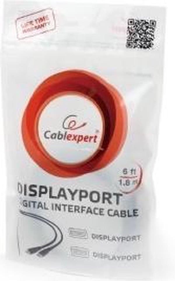 Gembird CC-DP2-6 DisplayPort-kabel 1,8 m Sort