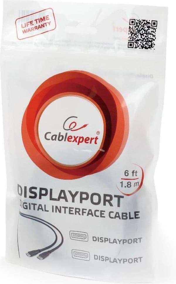 Gembird CC-DP2-6 DisplayPort-kabel 1,8 m Sort