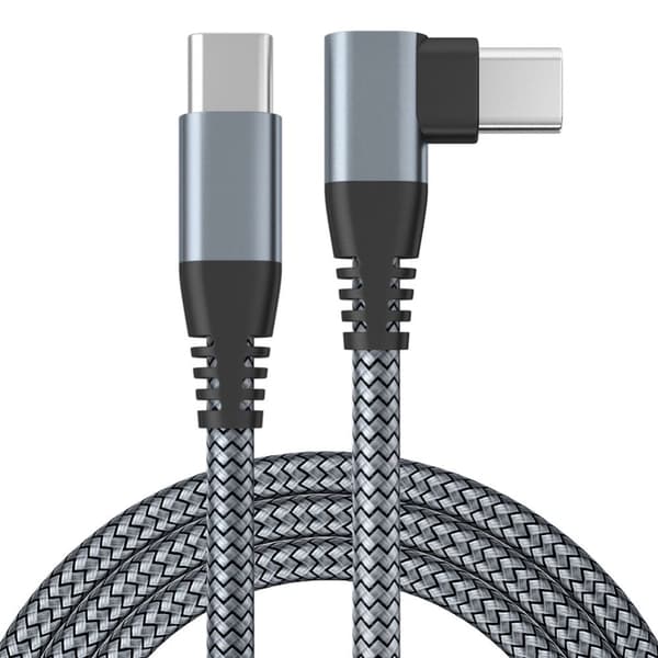 INF USB-C-laturi kulmaliittimellä 60 W pikalataus Harmaa 2 m
