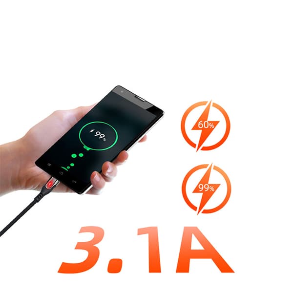 INF USB-C hurtigladekabel Sort 1.2 m