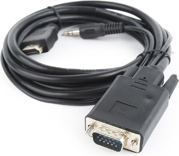 Gembird CC-DP-HDMI-5M videokabeladapter HDMI + 3,5 mm VGA (D-Sub) Svart