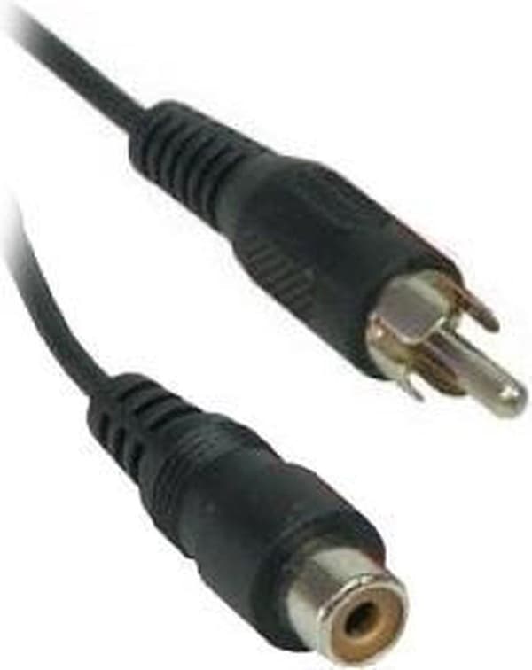 Gode forbindelser - Lydforlængerkabel - 1 x RCA (M) -> 1 x RCA (F) - 5,0 m - Sort