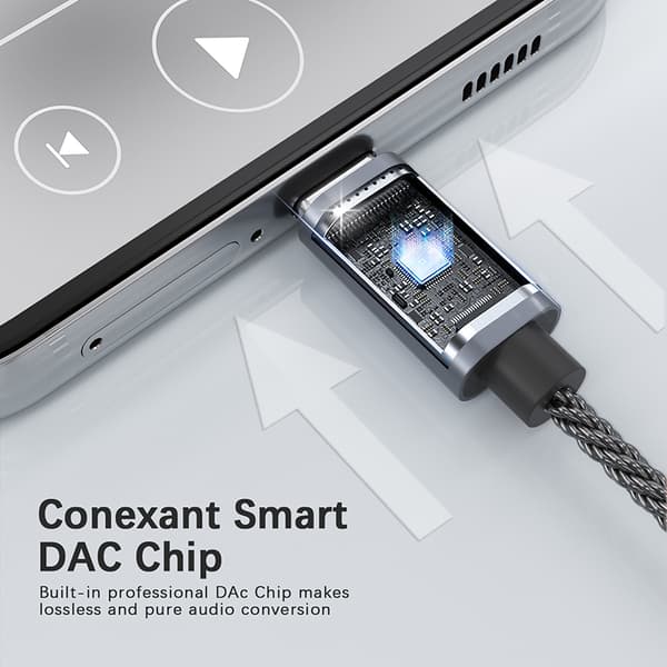 32bit / 384kHz High Definition USB C til 3,5 mm lydadapterkabel