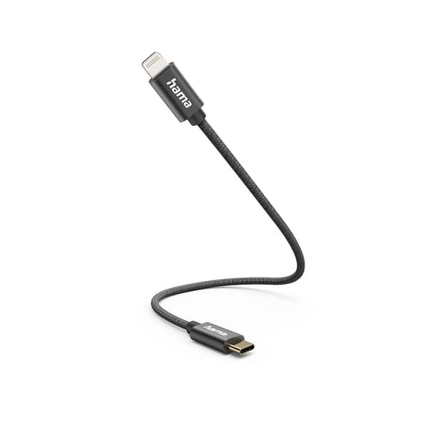 Ladekabel USB-C - Lightning 0.2 m Svart
