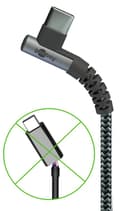 Miniatyrbild 4 av 9: USB-C™ till USB-A textilkabel med metallkontakter (rymdgrå/silver), 90°, m