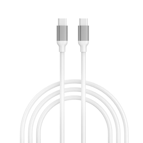 Ekstra stærkt USB-C til USB-C kabel Hvid - 60W - 2 meter