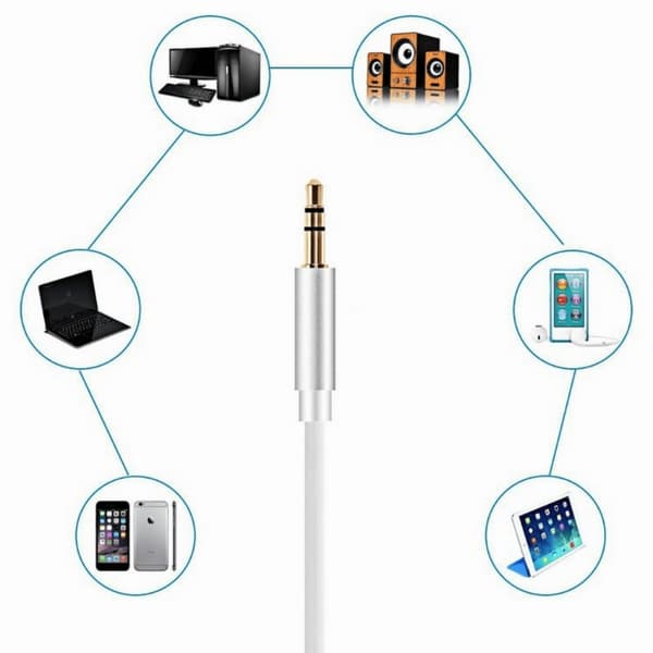 1 metrin Lightning - AUX 3,5 mm kaapeli autoon/kuulokkeisiin