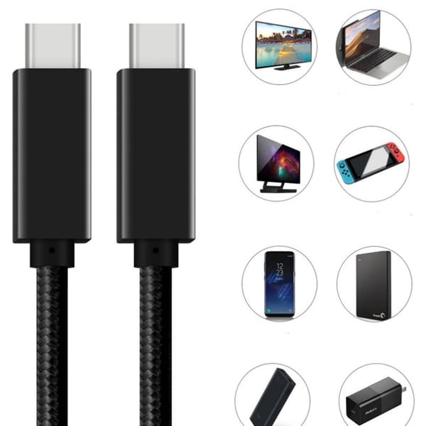 Type C - Type C -kaapelin pikalataus 20Gbps PD100W 4K 60Hz
