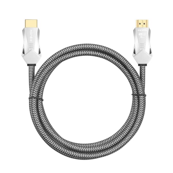 NÖRDIC CERTIFIED CABLES 3m Ultra High Speed HDMI 2.1 8K 60Hz 4K 120Hz 48Gbps Dynamic HDR eARC VRR nylonflätad kabel guldpläterad
