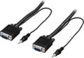 Miniatyrbillede 1 af 2: DELTACO monitorkabel RGB HD15ha-ha, utan pin 9, med 3,5mm ljud, 3m