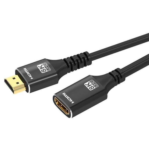 NÖRDIC HDMI skjøtekabel 50 cm 8K60Hz 4K144 HDMI 2.1 48Gbps Ultra High Speed ​​​​HDMI