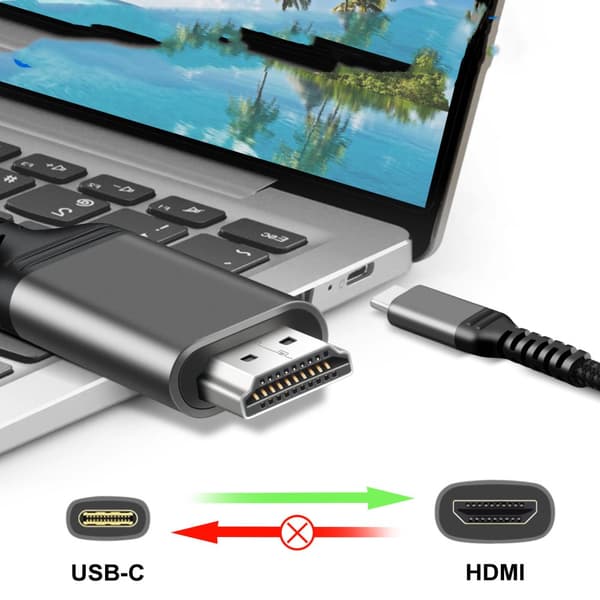 Typ-C till HDMI-kabel stöder 4K 60Hz