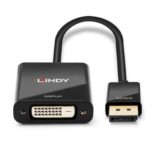 DisplayPort - DVI Adapteri LINDY 41734 Musta