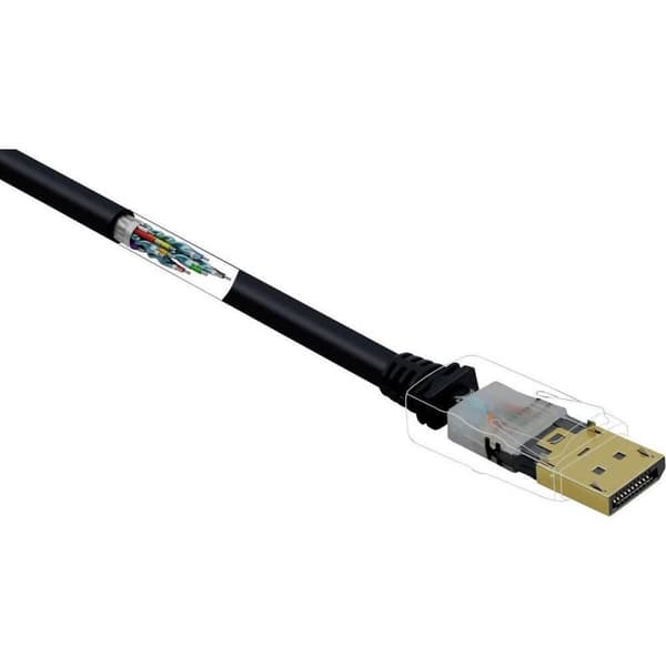 Renkforce DisplayPort Anslutningskabel 3,00 m RF-4212204 Guldpläterade kontaktkontakter, Med Ferritkärna Svart [1x DisplayPort-kontakt - 1x DisplayPor