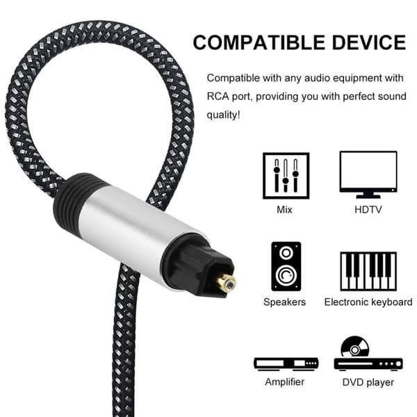 Digitaalinen audiokaapeliDigitales Audio Kabel Toslink to Toslink kaapeli - Optinen digitaalinen kaapeli Stereoon, Soundbariin, Kotiteatteriin