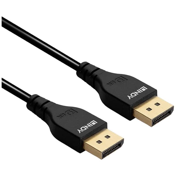 LINDY 36460 DisplayPort AV Anslutningskabel [1x DisplayPort hane - 1x DisplayPort hane] 0.5 m Svart