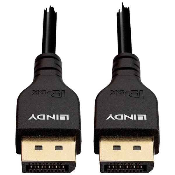 LINDY 36460 DisplayPort AV Anslutningskabel [1x DisplayPort hane - 1x DisplayPort hane] 0.5 m Svart