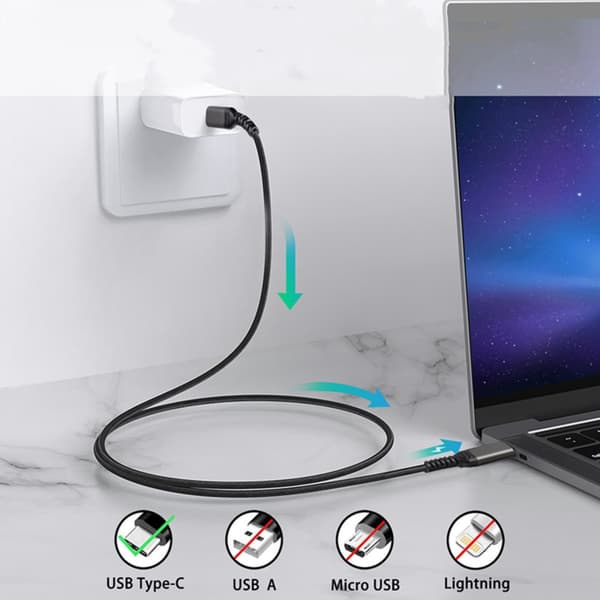 Typ-C till Type-C kabel laddningskabel 5A 100W 480 Mbps