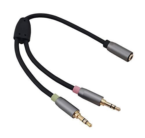 Helos adapterkabel, uttag 3,5 mm uttag/2x uttag 3,5 mm kontakt, PREMIUM, svart uttag 3,5 mm uttag/2x uttag 3,5 mm kontakt 3 stift, 1x hörlurar + 1x mi