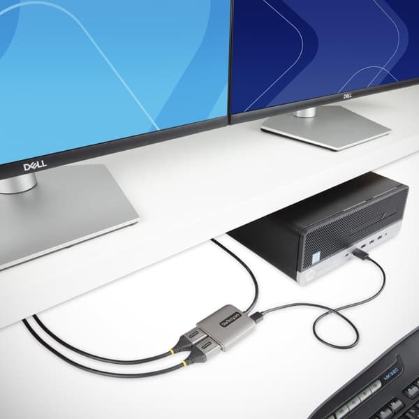 STARTECH.COM 2-Port DisplayPort MST Hub 2x 4K 60Hz DisplayPort splitter til 2x DP DP 1.4 multi-monitor adapter 30 cm kabel Kun Windows (MST14DP122DP)