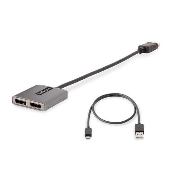STARTECH.COM 2-Port DisplayPort MST Hub 2x 4K 60Hz DisplayPort splitter til 2x DP DP 1.4 multi-monitor adapter 30 cm kabel Kun Windows (MST14DP122DP)