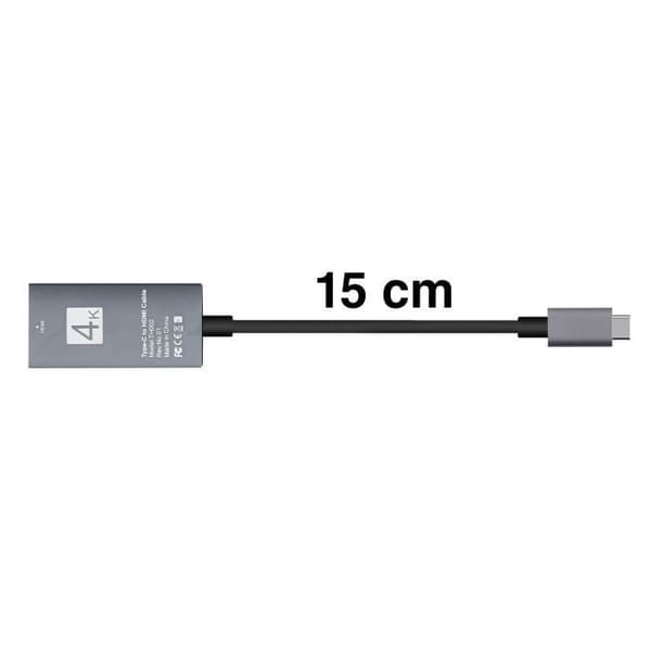 USB Type C till HDMI-adapter - Odefinierad - 4K - 15cm - Svart - Video- och speldiffusion
