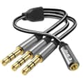 Miniatyrbild 1 av 4: Adapter Splitter Jack 3,5 mm hona till 3x Jack 3,5 mm hane LinQ