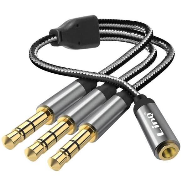 Adapter Splitter Jack 3,5 mm hona till 3x Jack 3,5 mm hane LinQ