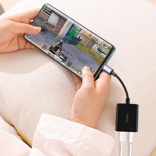 USB-C-adapter - BELKIN - 60W modell - Ljud och laddning - 3,5 mm uttag - Kompakt och lätt