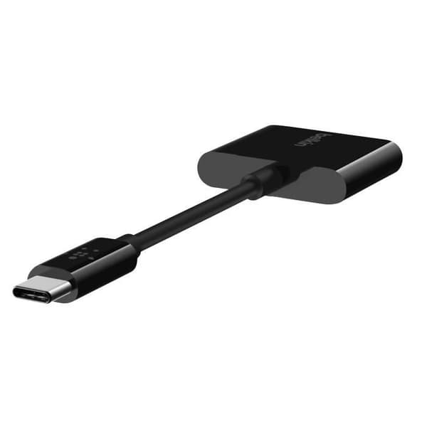USB-C-adapter - BELKIN - 60W modell - Ljud och laddning - 3,5 mm uttag - Kompakt och lätt