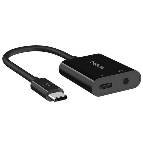 USB-C-adapter - BELKIN - 60W modell - Ljud och laddning - 3,5 mm uttag - Kompakt och lätt