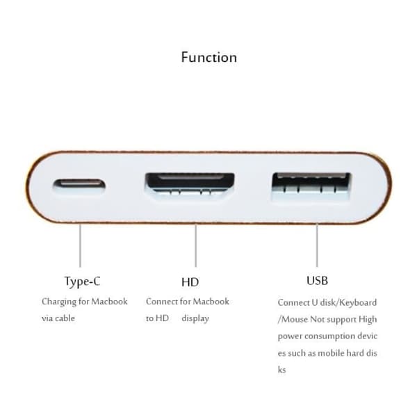 Vit färg Storlek USB 3.0 HDMI Konstituerar nav 4K USB-C 3.1 USB typ C TO USB 3.0 - HDMI, Adapter M