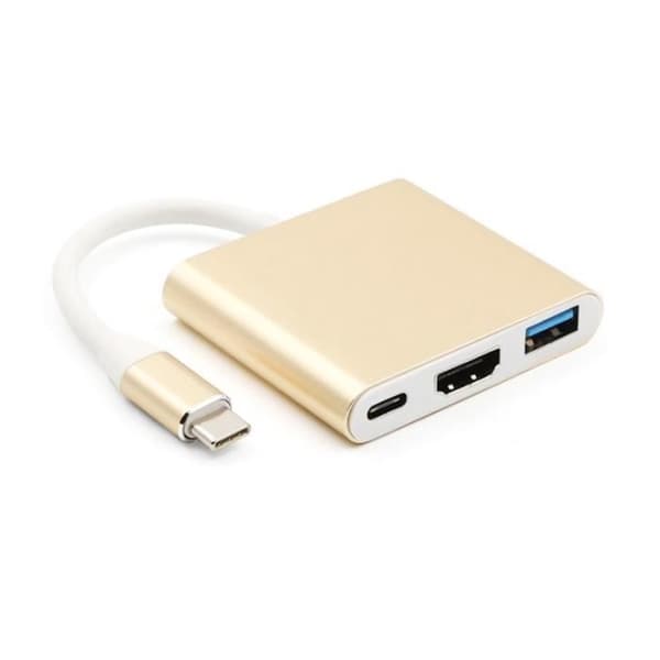 Vit färg Storlek USB 3.0 HDMI Konstituerar nav 4K USB-C 3.1 USB typ C TO USB 3.0 - HDMI, Adapter M
