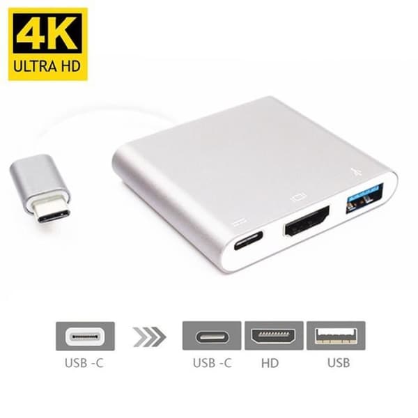 Vit färg Storlek USB 3.0 HDMI Konstituerar nav 4K USB-C 3.1 USB typ C TO USB 3.0 - HDMI, Adapter M