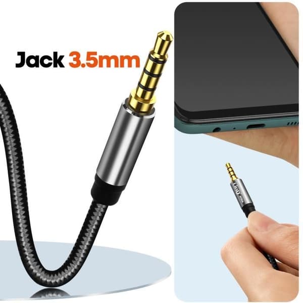 Ljudjack 3,5 mm till dubbeljack 3,5 mm Hörlurar + mikrofonadapter LinQ