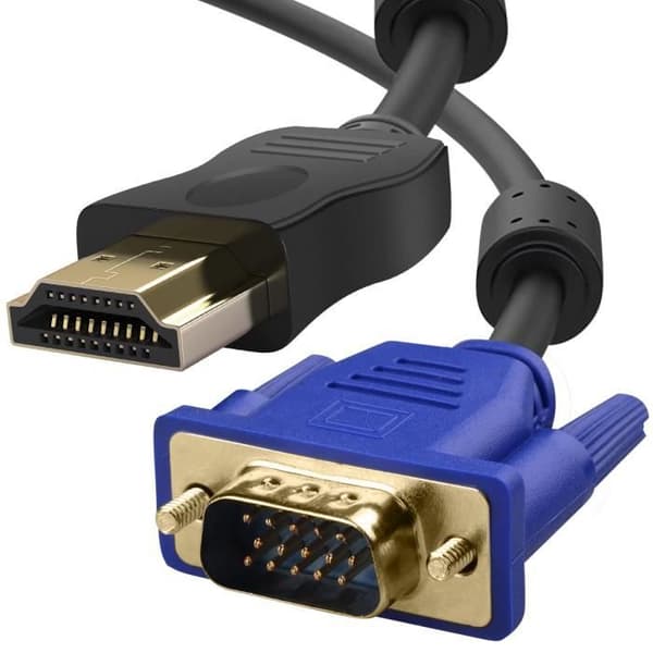 HDMI hane till VGA hane 15-stiftskabel 1,8 m ljud- och videoöverföring Svart