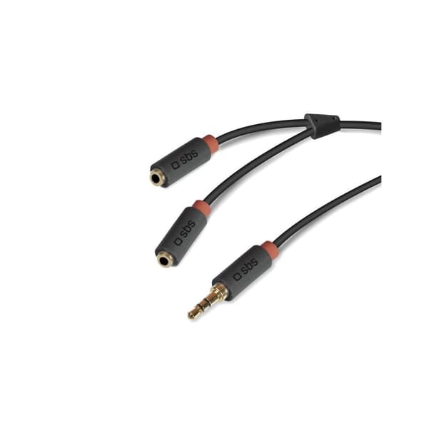 SBS TECABLESPLITTER 0,2m 3,5mm 2 x 3,5mm Sort lydkabel