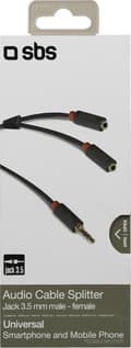 Miniatyrbillede 4 af 6: SBS TECABLESPLITTER 0,2m 3,5mm 2 x 3,5mm Sort lydkabel