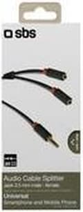 Miniatyrbillede 6 af 6: SBS TECABLESPLITTER 0,2m 3,5mm 2 x 3,5mm Sort lydkabel