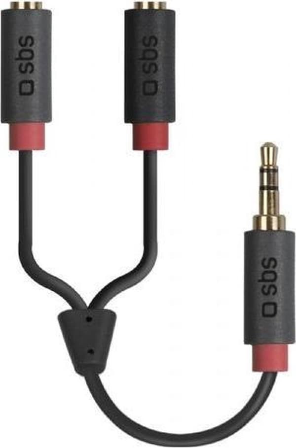 SBS TECABLESPLITTER 0,2m 3,5mm 2 x 3,5mm Sort lydkabel